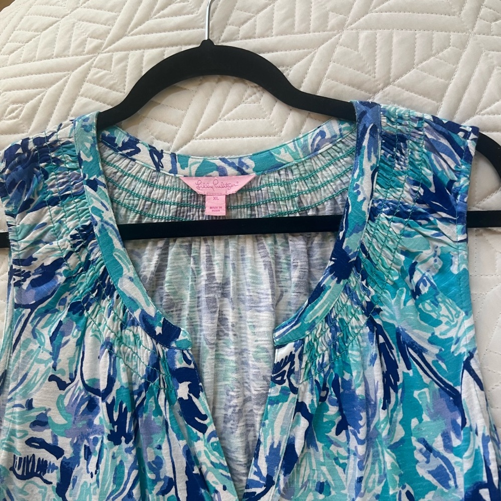 Lilly Pulitzer blue dress. Maxi split sides.